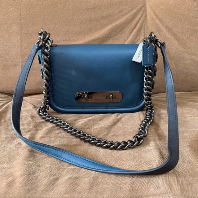 COACH SWAGGER SHOULDER BAG 20 BLUE