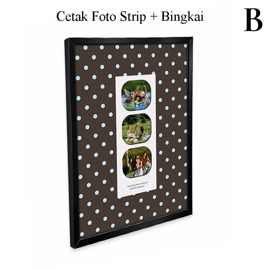 Bingkaimu Bingkai Foto Custom Cetak Foto Strip Polkadot Aesthetic untuk Kado Spesial