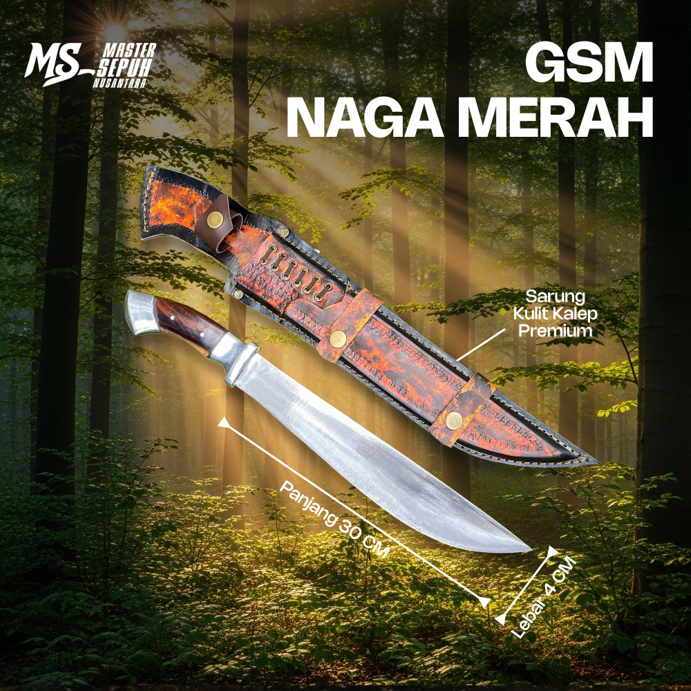 Golsem Pisau Naga Marah| Pisau Sembelih Baja Sup9 30CM  | Master Sepuh Nusantara