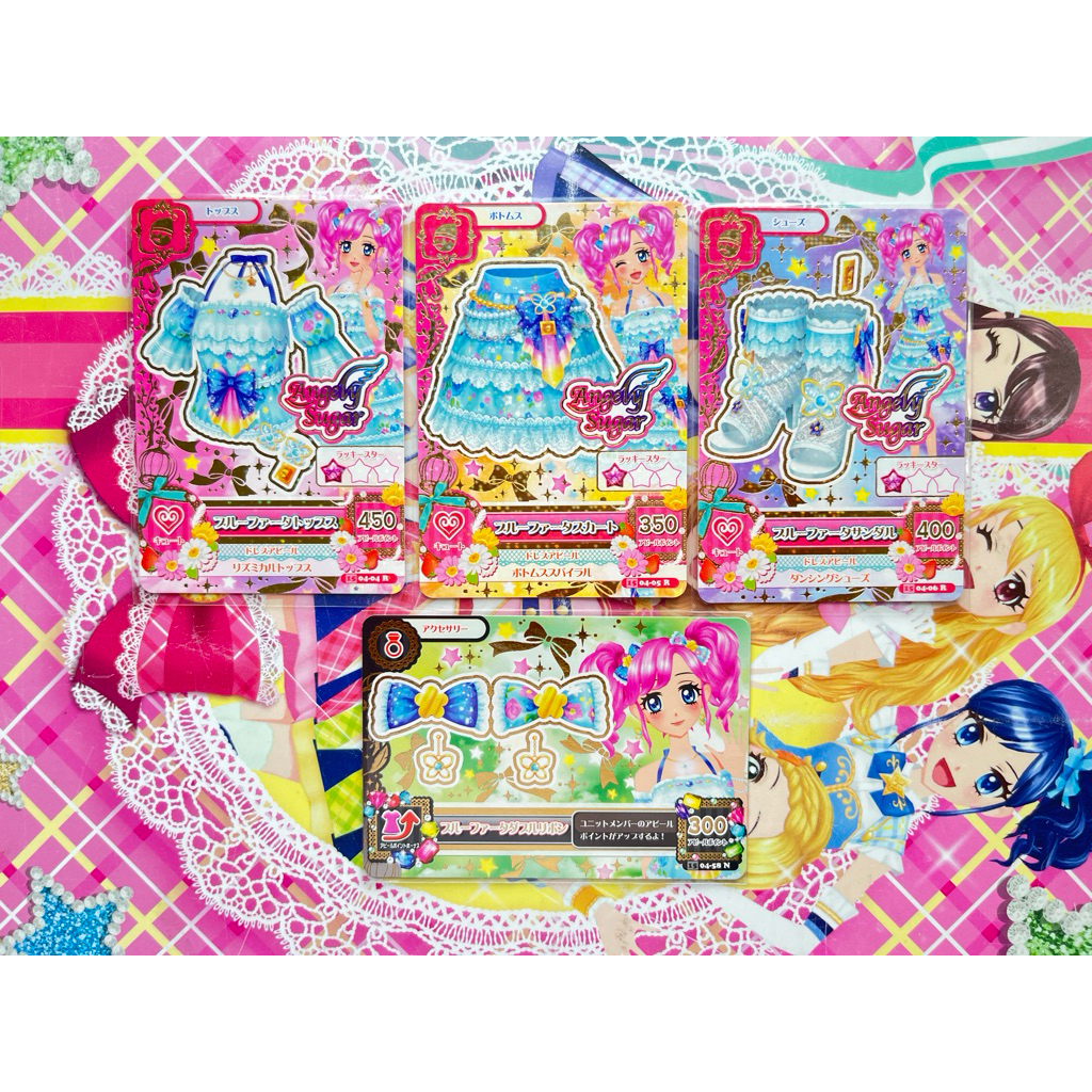 Kartu Aikatsu Madoka Amahane Blue Fata Set Angely Sugar Dream Story Fairy Tale Pinocchio Original La