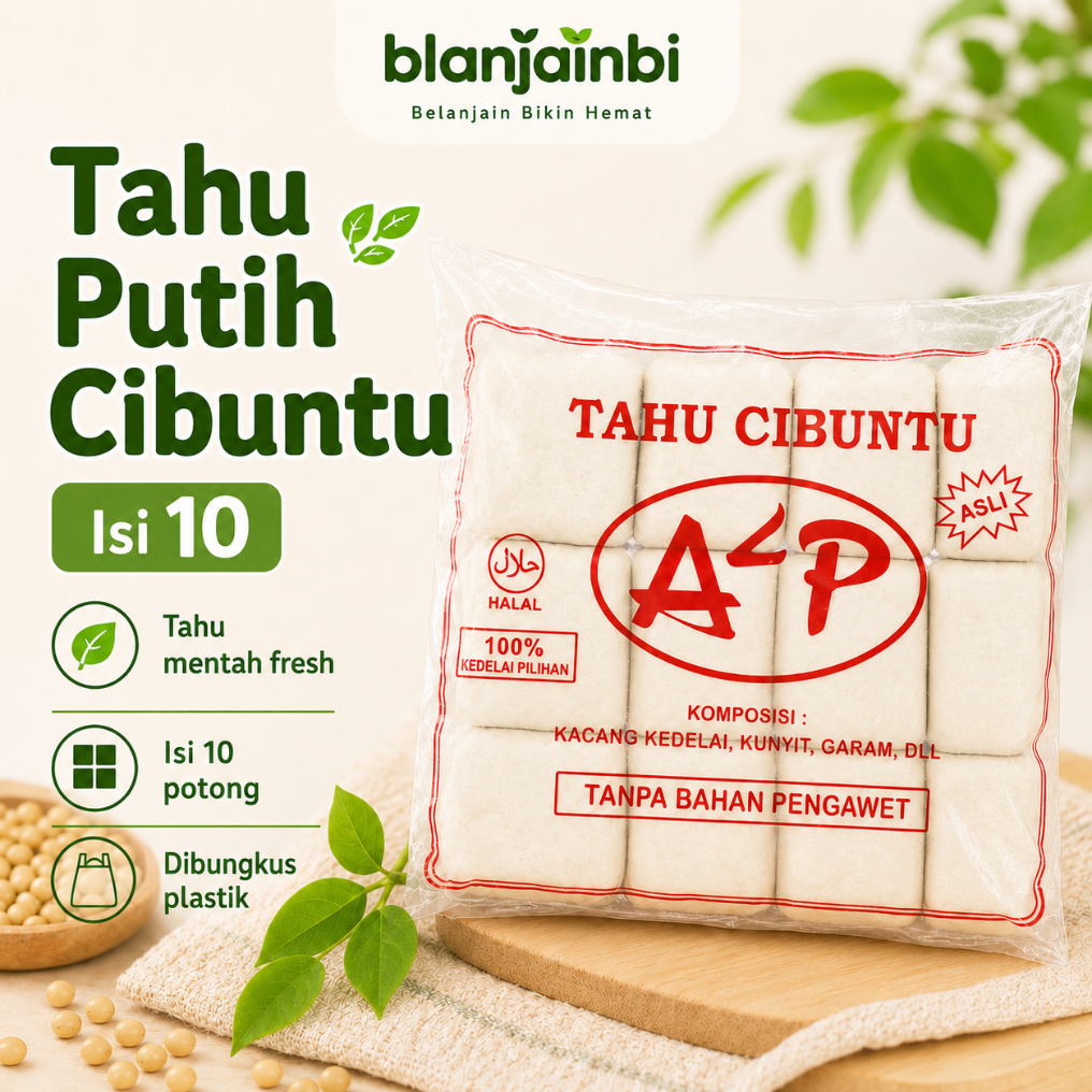 Tahu Putih Cibuntu isi 10 pcs Fresh - Cocok untuk Tahu Goreng