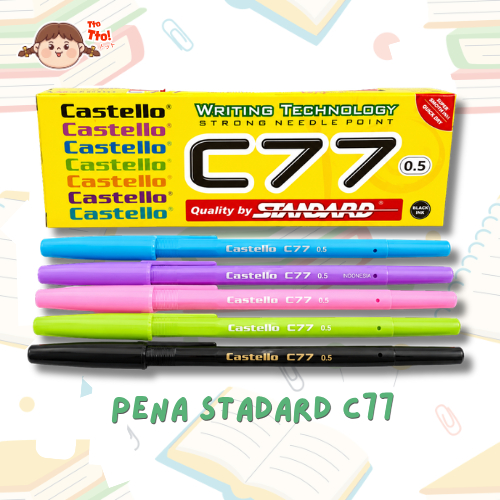 TTOTTO Pena Standard Castello C77 Pulpen 0.5mm Writing Technology Smooth Ink Alat Tulis Sekolah Kant