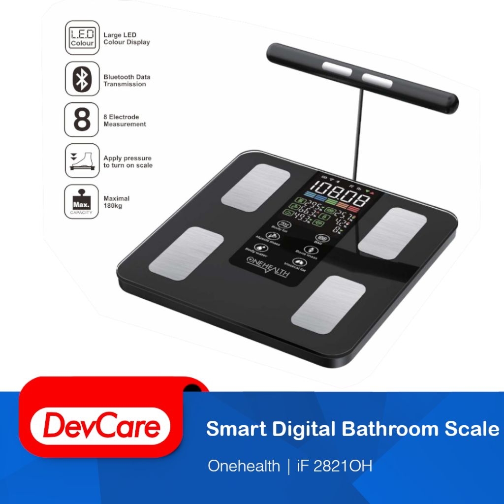 ONEHEALTH Timbangan Badan Digital IF2821OH Dengan BMI Body Fat Composition Analyzer