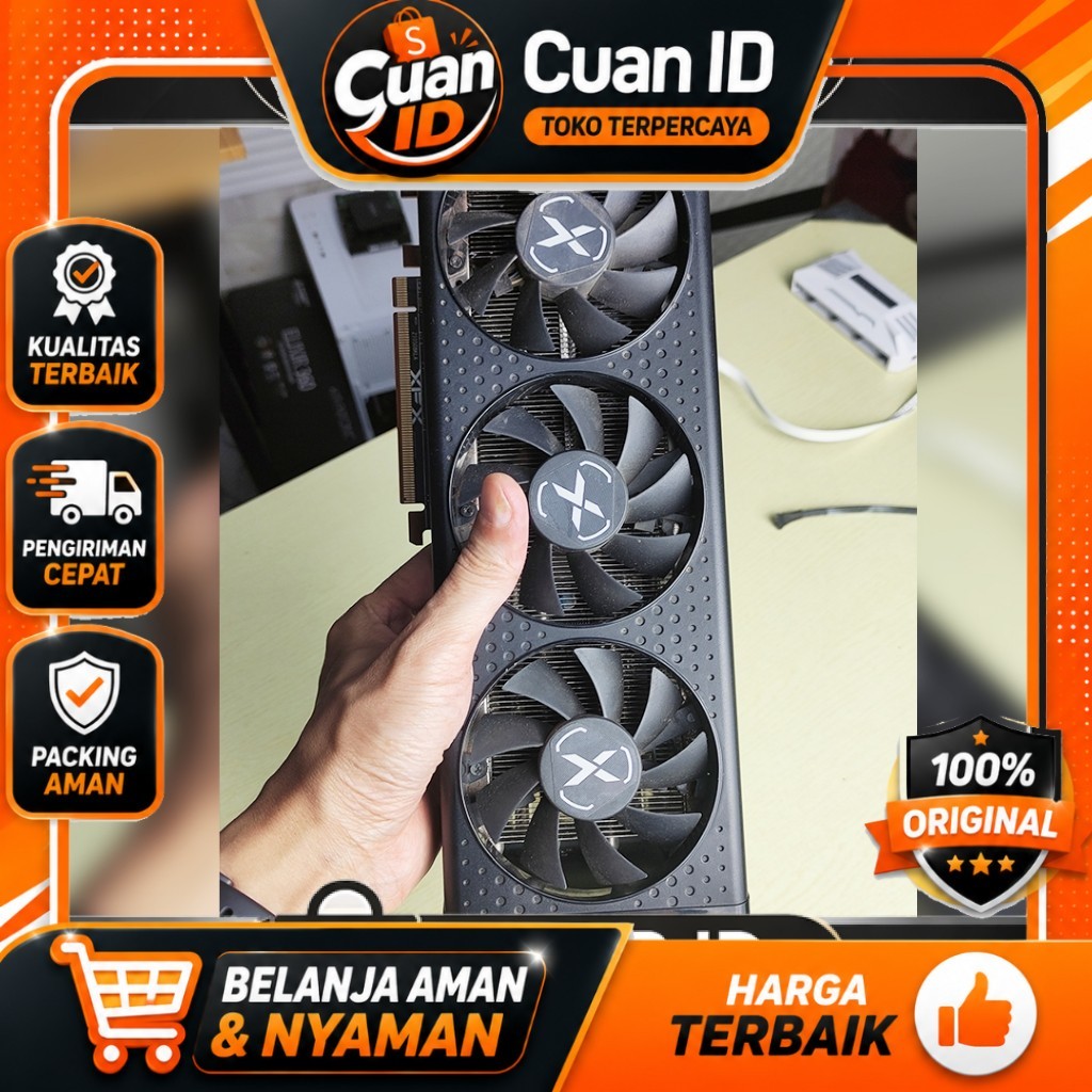 VGA RX 6600 XT 8GB XFX 3 FAN PERFORMA GAME EDITING SREAMING MANTAP