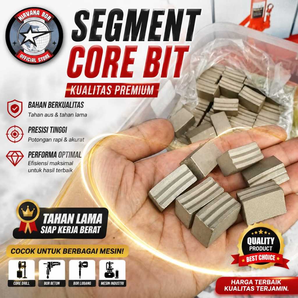 SEGMEN MATA BOR SUMUR/ SEGMEN DIAMOND M/ CORE BITS MATA BOR TEMBUS BATU/UNTUK BATUAN GRANIT