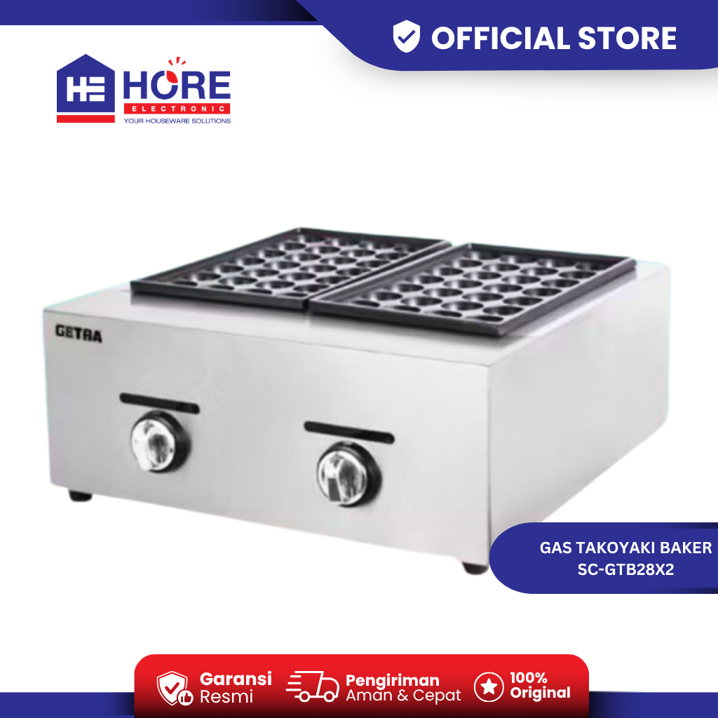 GETRA Takoyaki Baker SC-GTB28X2 - Cetakan Takoyaki Anti Lengket - Alat Pembuat Takoyaki