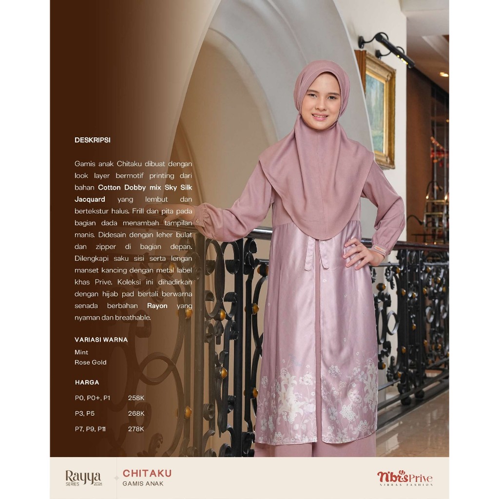 GAMIS ANAK NIBRAS CHITAKU ROSE GOLD