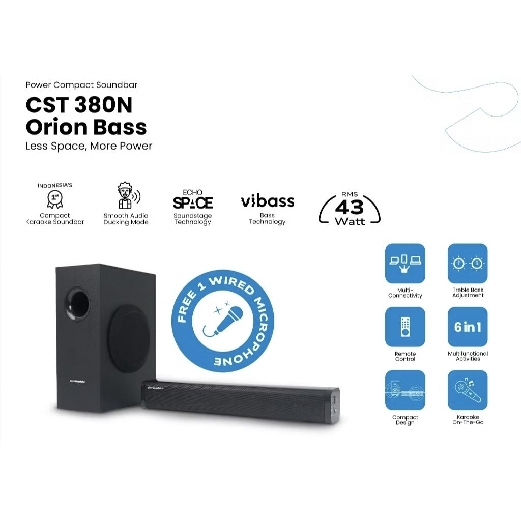Soundbar Simbadda CST 380 Orian Bass Bonus Microphone
