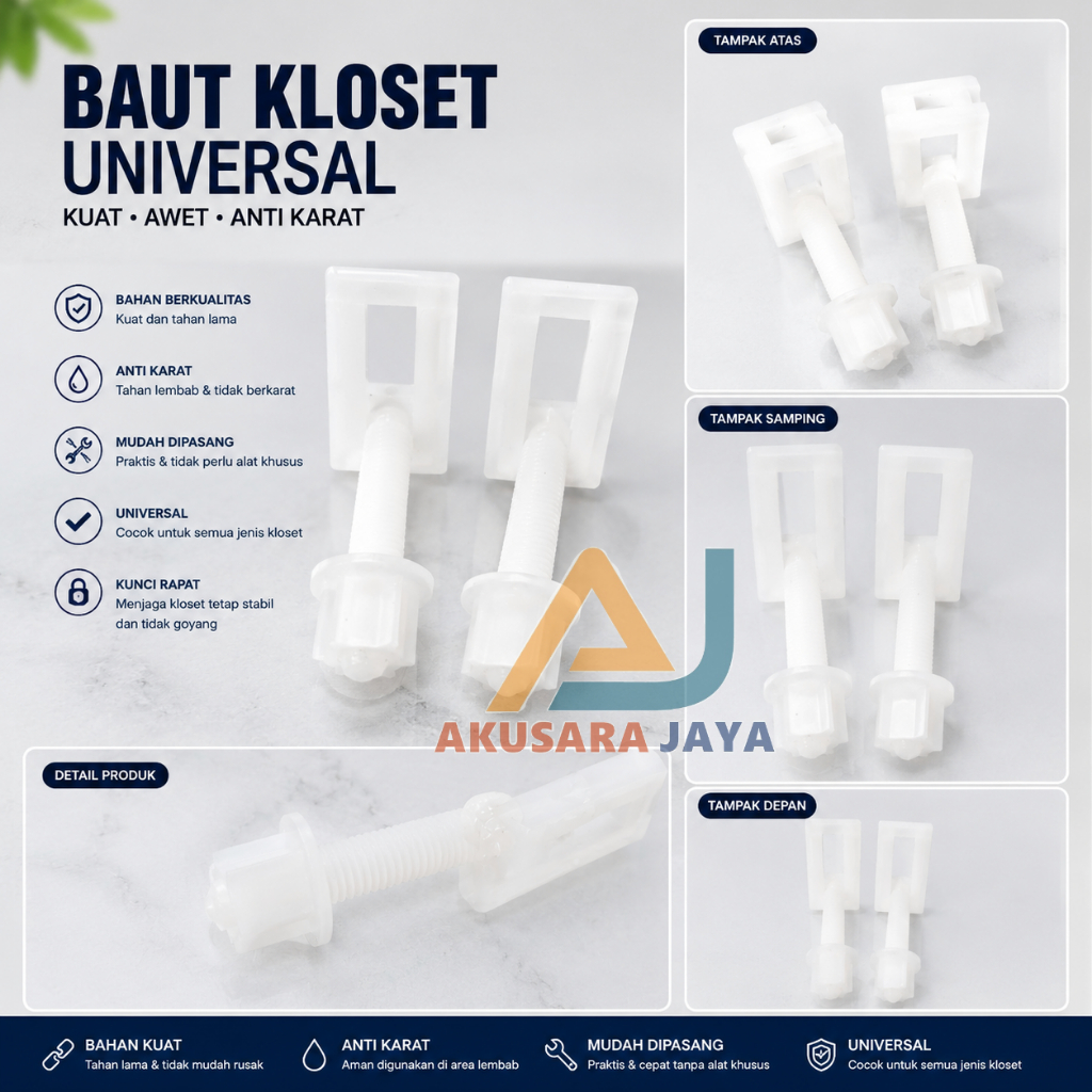 Baut Tutup Closet / Baut Tutup Kotak Geser
