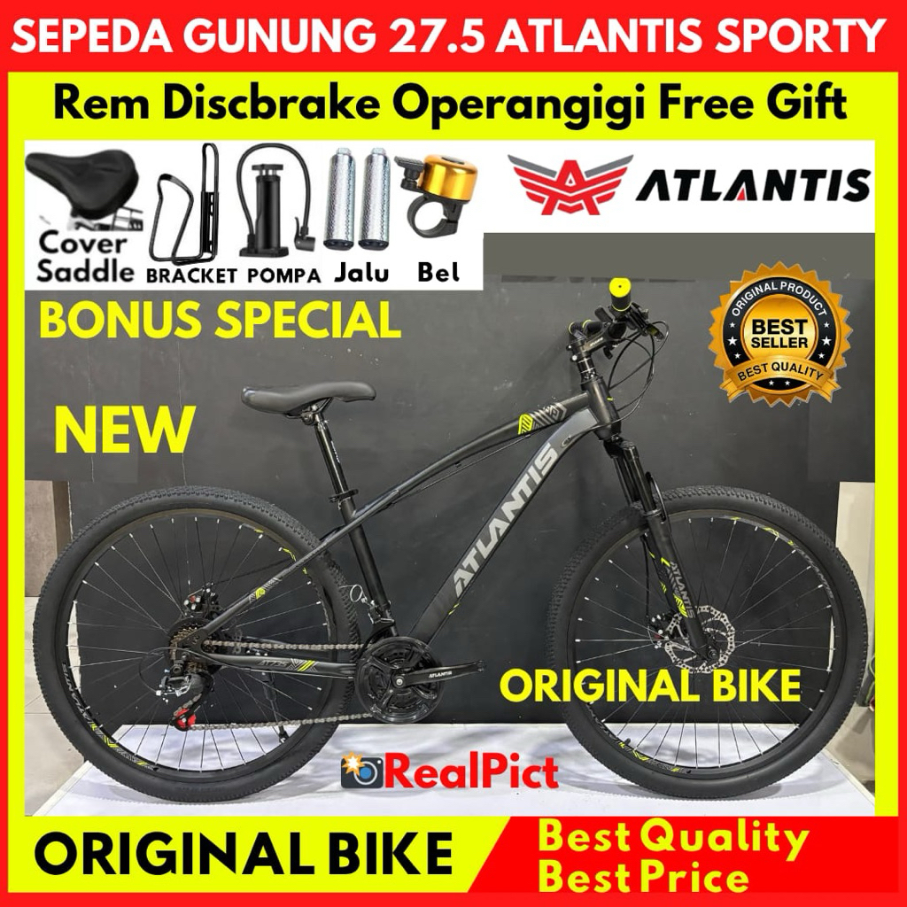 Sepeda Gunung MTB 27.5 Atlantis 69 Pro Sporty Rem Discbrake New