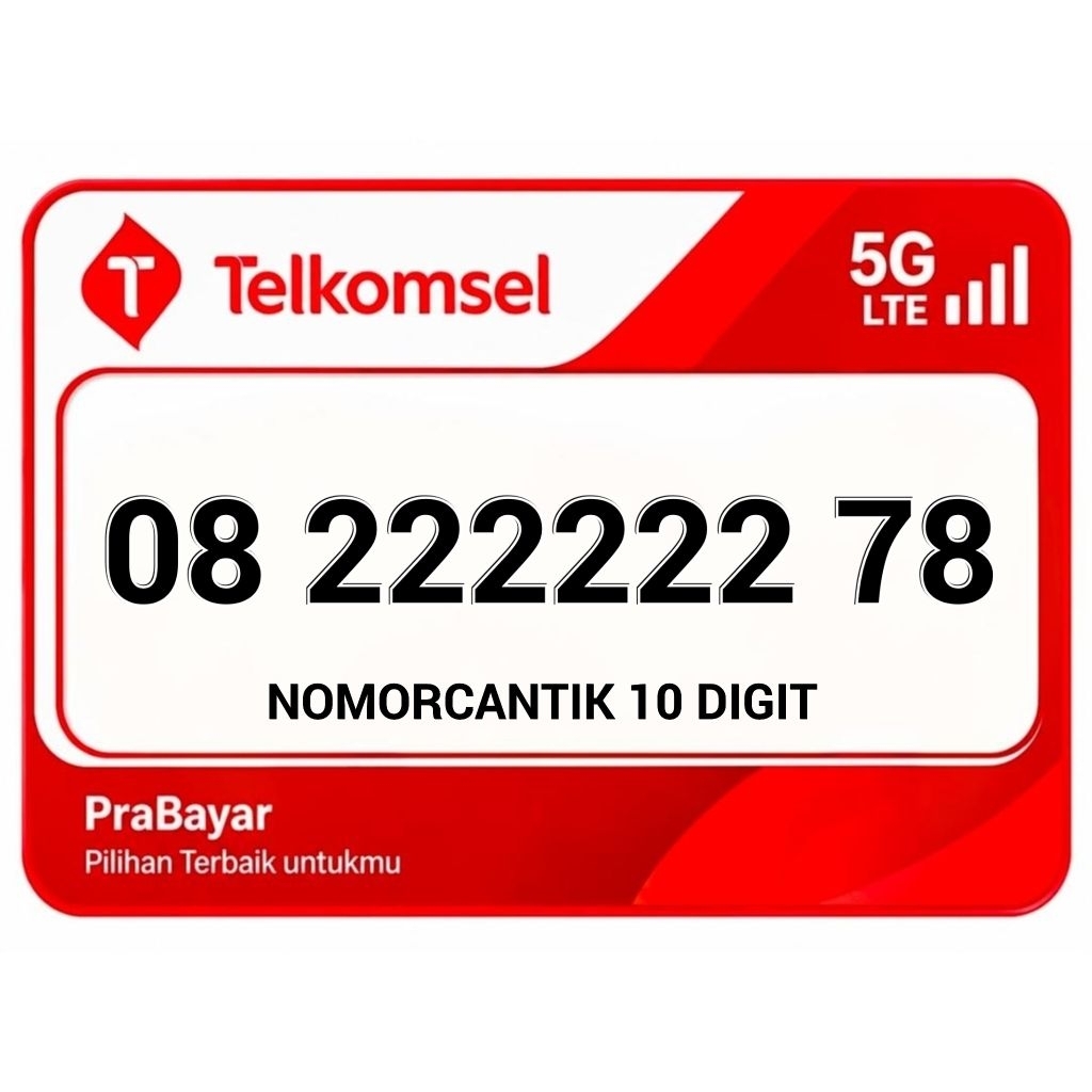 KARTU PERDANA NOMOR CANTIK SIMPATI 10 DIGIT - 08 222222 78 08 222222 81 081 22222 12 081 22222 89