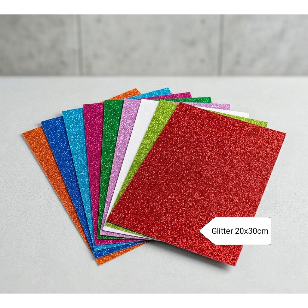 (10 PCS) SPON GLITTER / SPON POLOS / EVA FOAM GLITTER / EVA FOAM POLOS ART 20X30 & 30X39 CM / BUSA H