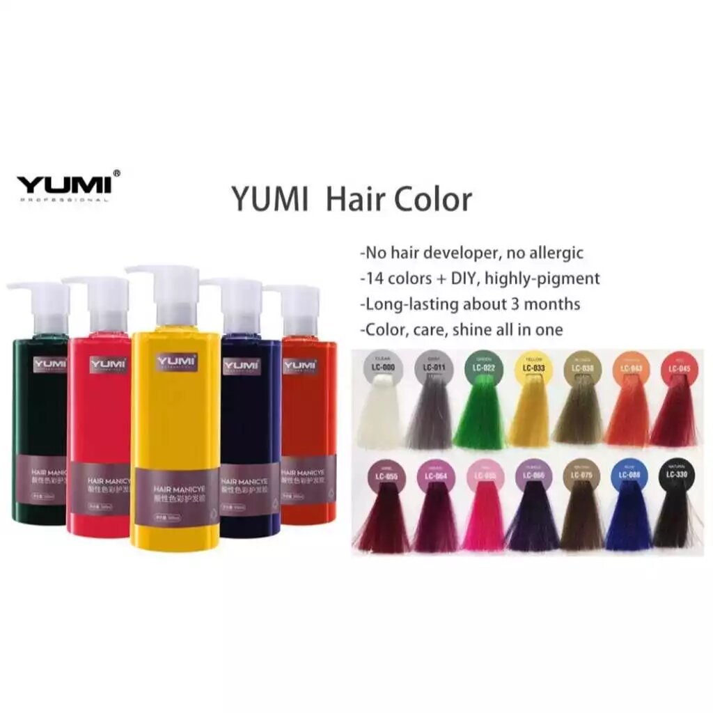 YUMI HAIR COLOR PEWARNA RAMBUT MANICURE YUMI TANPA CAMPURAN YUMI HAIR COLOR CAT RAMBUT 500 ML
