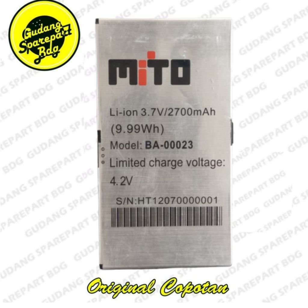 Baterai Mito Model BA-00023 T500 T720 T970 2700mAh Second Original Copotan