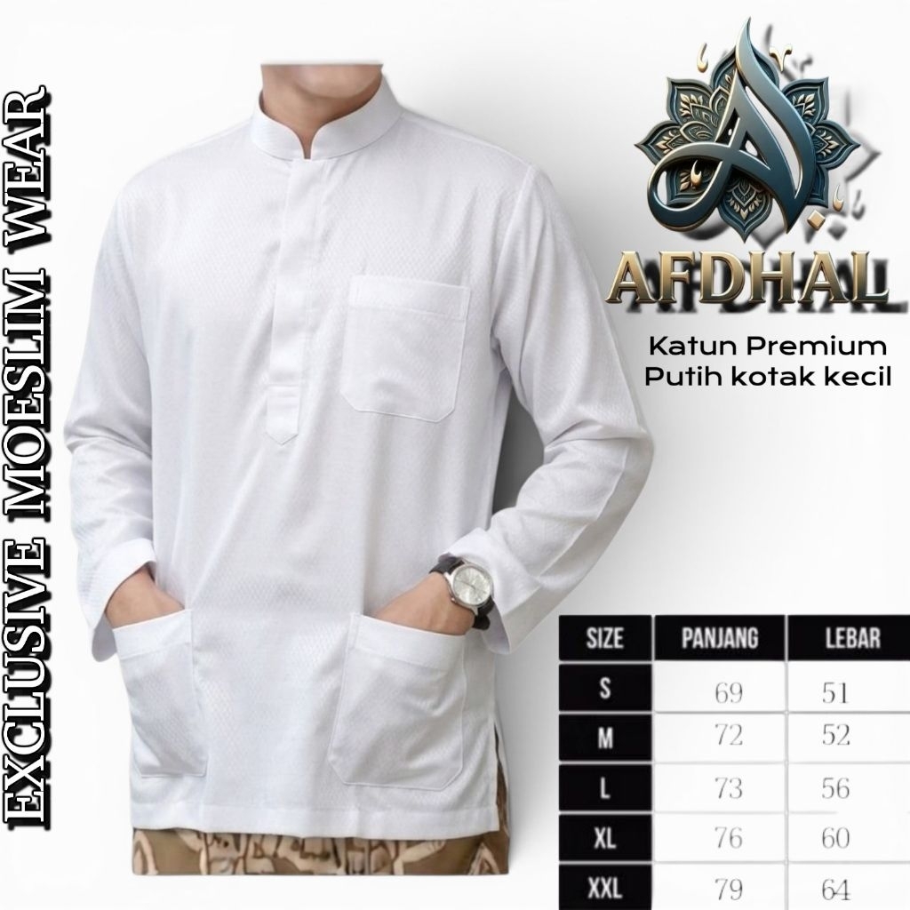 baju Koko Melayu alkhidmah kancing sembunyi