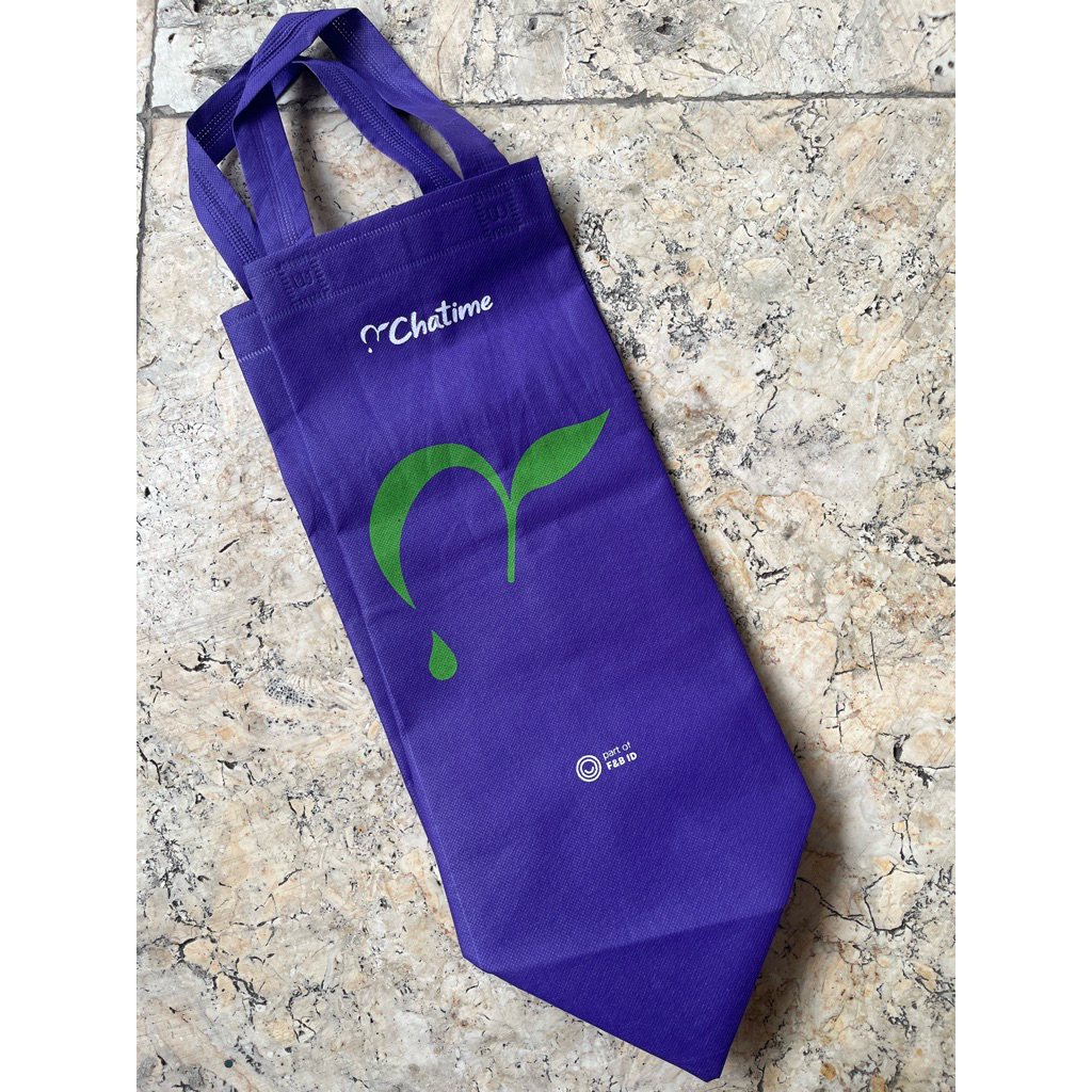 [New] reusable shopping bag / tote bag spunbon / goodie bag / tas belanja chatime - original chatime