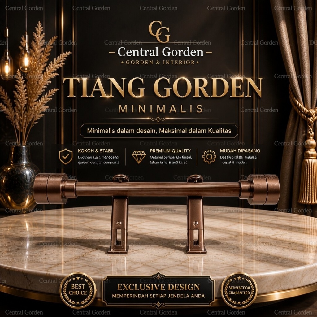 1-4 Meter Batang Tiang Besi Gorden Aesthetic Minimalis 50 60 75 100 125 250 300 350 400Cm Full Set