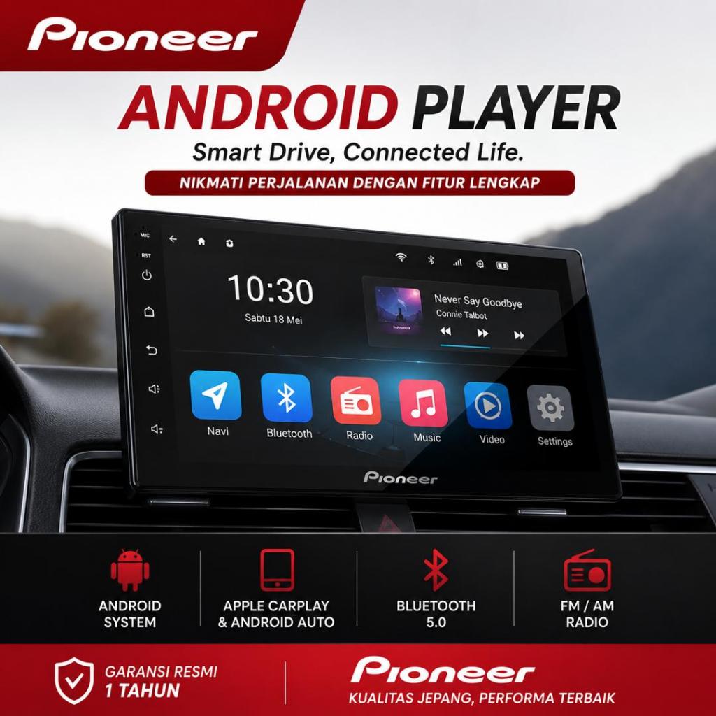 [PROMO DISKON] Pioneer Head Unit Android 9 10 Inch Mobil | 8+128GB | CarPlay Android Auto | DSP Audi