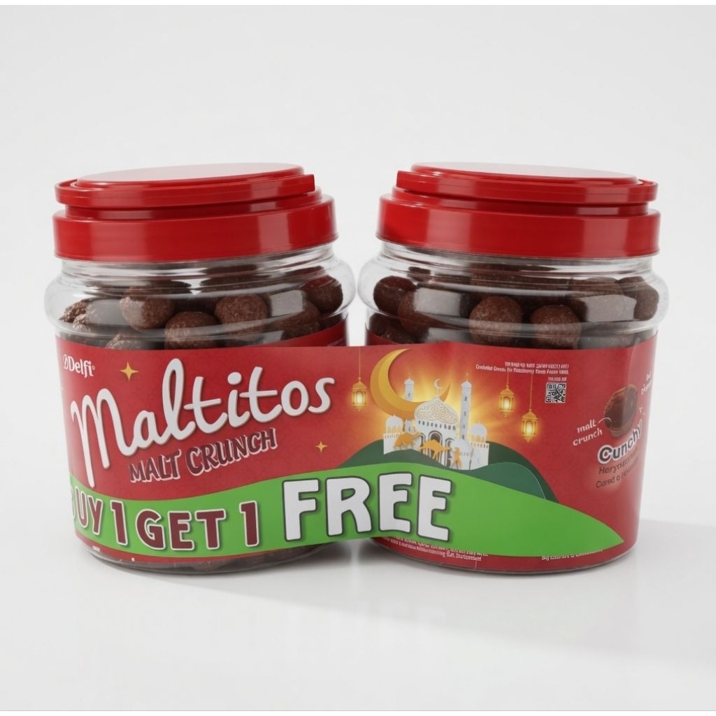 Delfi Chocolate Maltitos Malt Cruch toples/jar 275gr