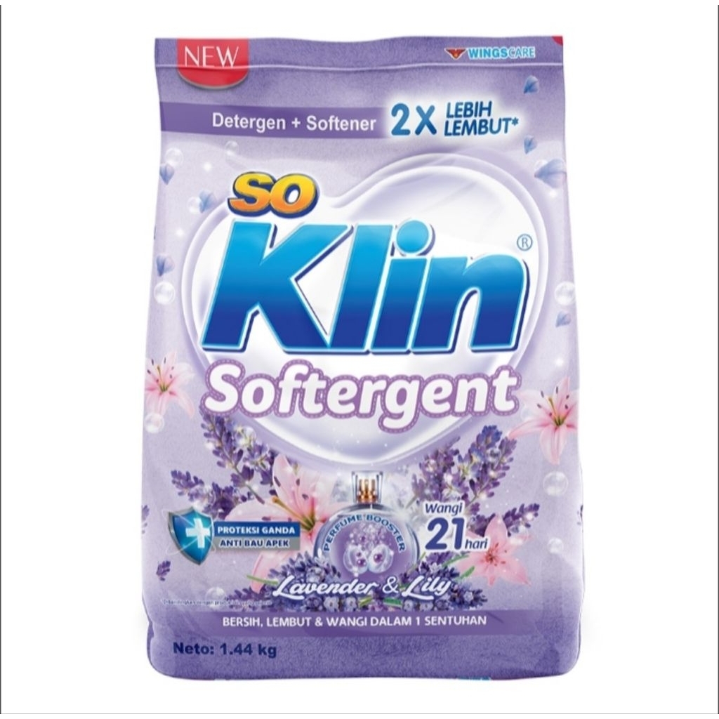 So Klin Softergent Detergent Bubuk Lavender & Lily 1.4 KG