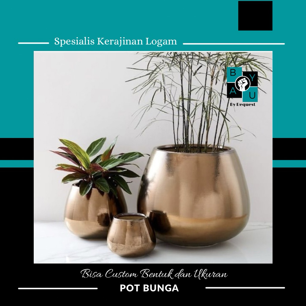 JUAL POT BUNGA,VAS BUNGA DARI BAHAN TEMBAGA KUNINGAN