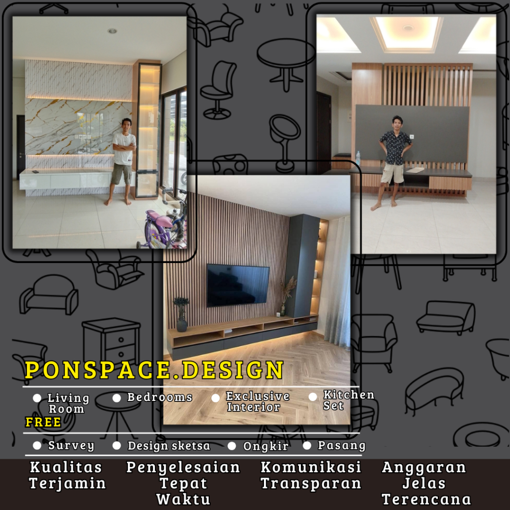 backdropTV, kitchenset ,kamar set dll.finishing HPL bahan multiplek/blockmin full 18mm