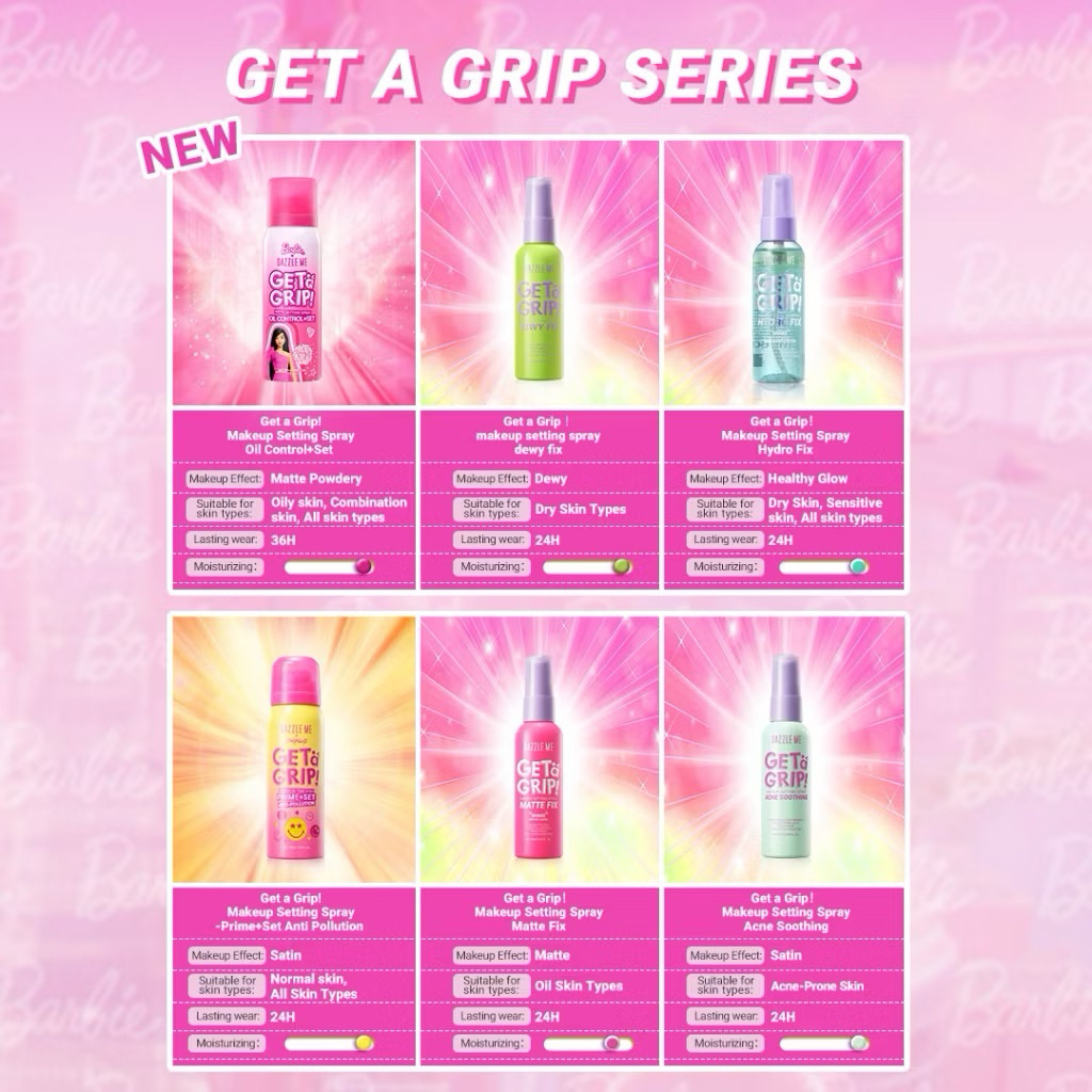 DAZZLE ME Get a Grip! Makeup Setting Spray / Dazzle me hydro fix setting spray / dazzle me hydro fix