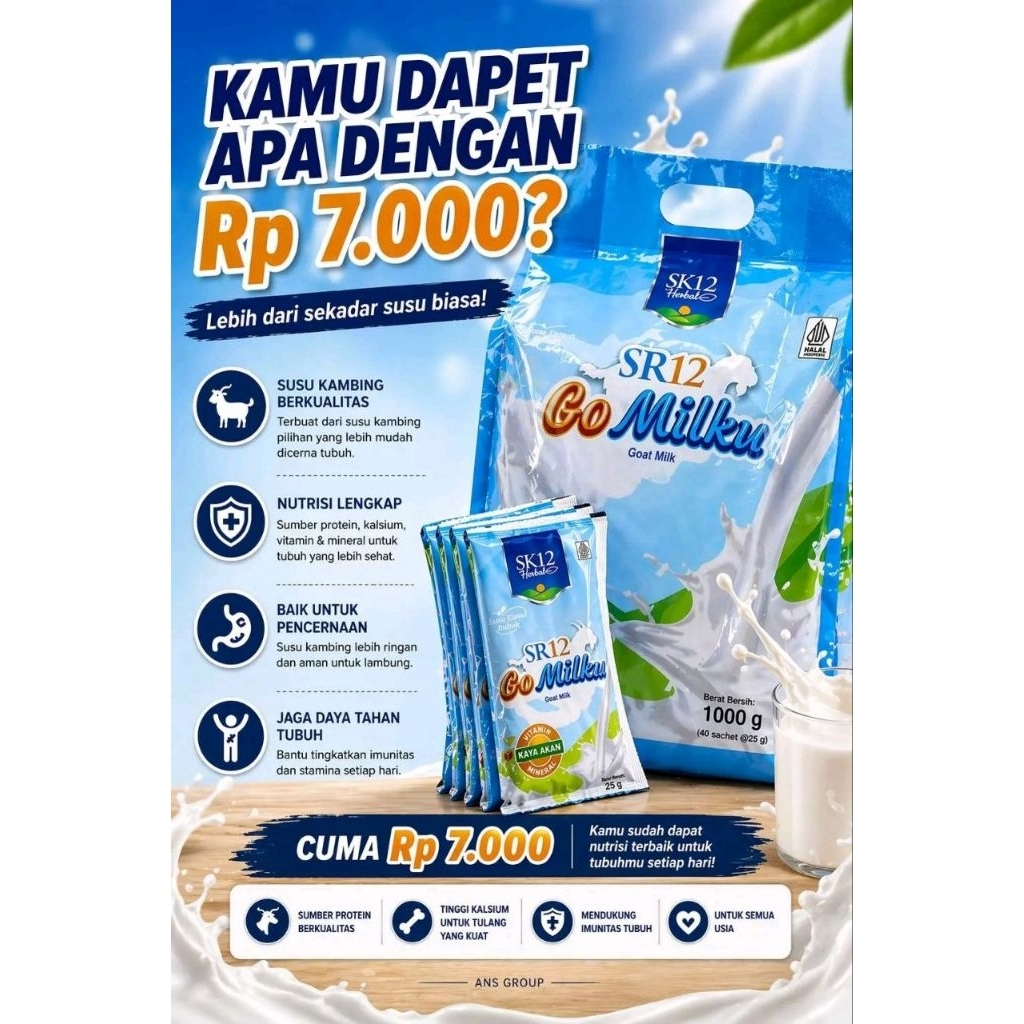 2 saset susu bubuk SR12 susu kambing