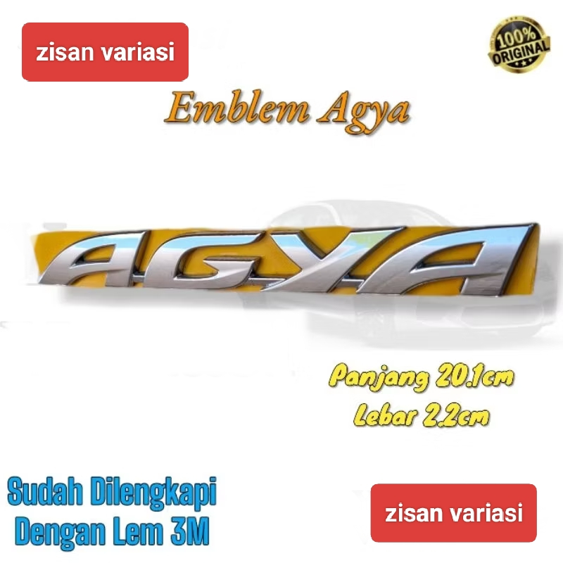 Logo Emblem Bagasi Tulisan Agya Original // LOGO EMBLEM BAGASI AGYA ORIGINAL // Emblem/Tulisan Toyot