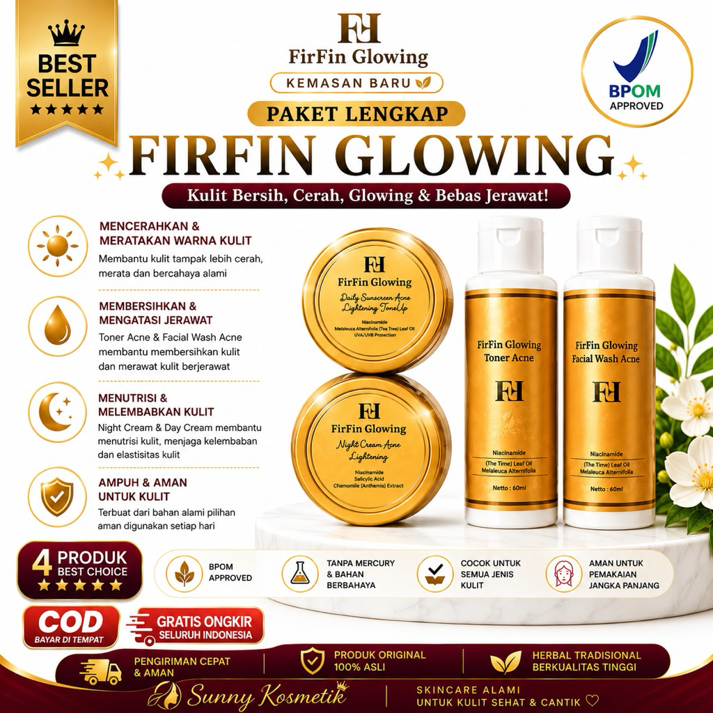 FIRFIN GLOWING BPOM NEW KEMASAN PAKET KOMPLIT LENGKAP