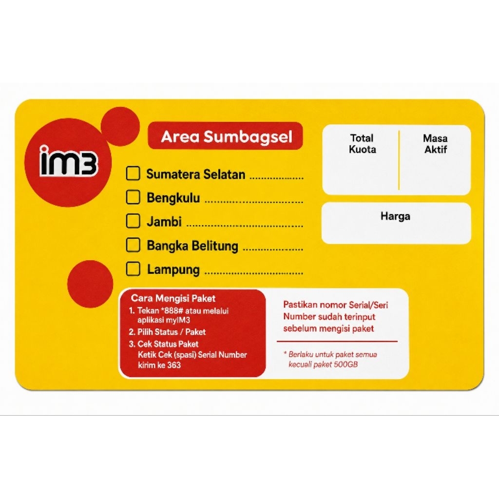 Voucher KOSONG M3 SUMBAGSEL EX 2027