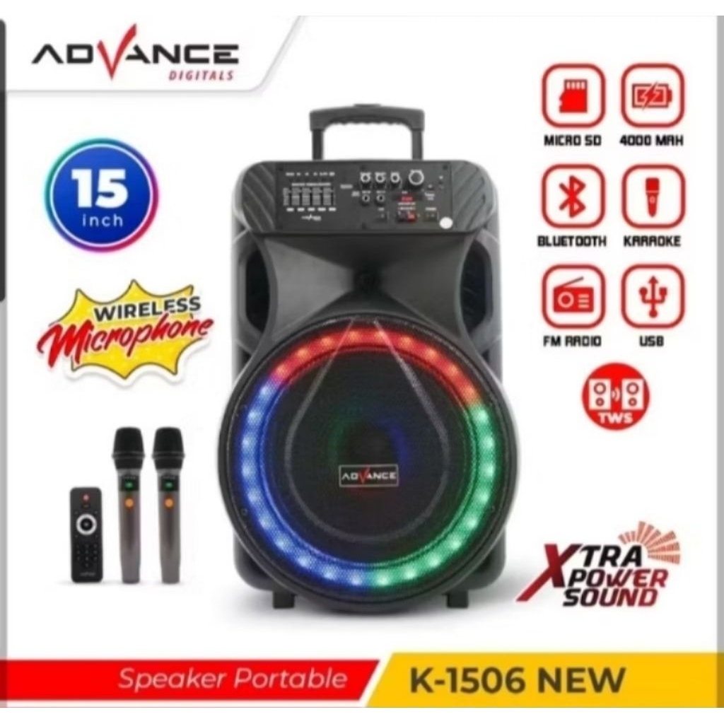Speaker Portable Advance 15 inch K-1506