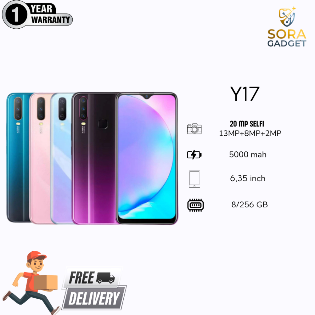 HP VIVO Y17 RAM 8+256GB 4G LTE ANDROID SMARTPHONE FULLSET BERGARANSI