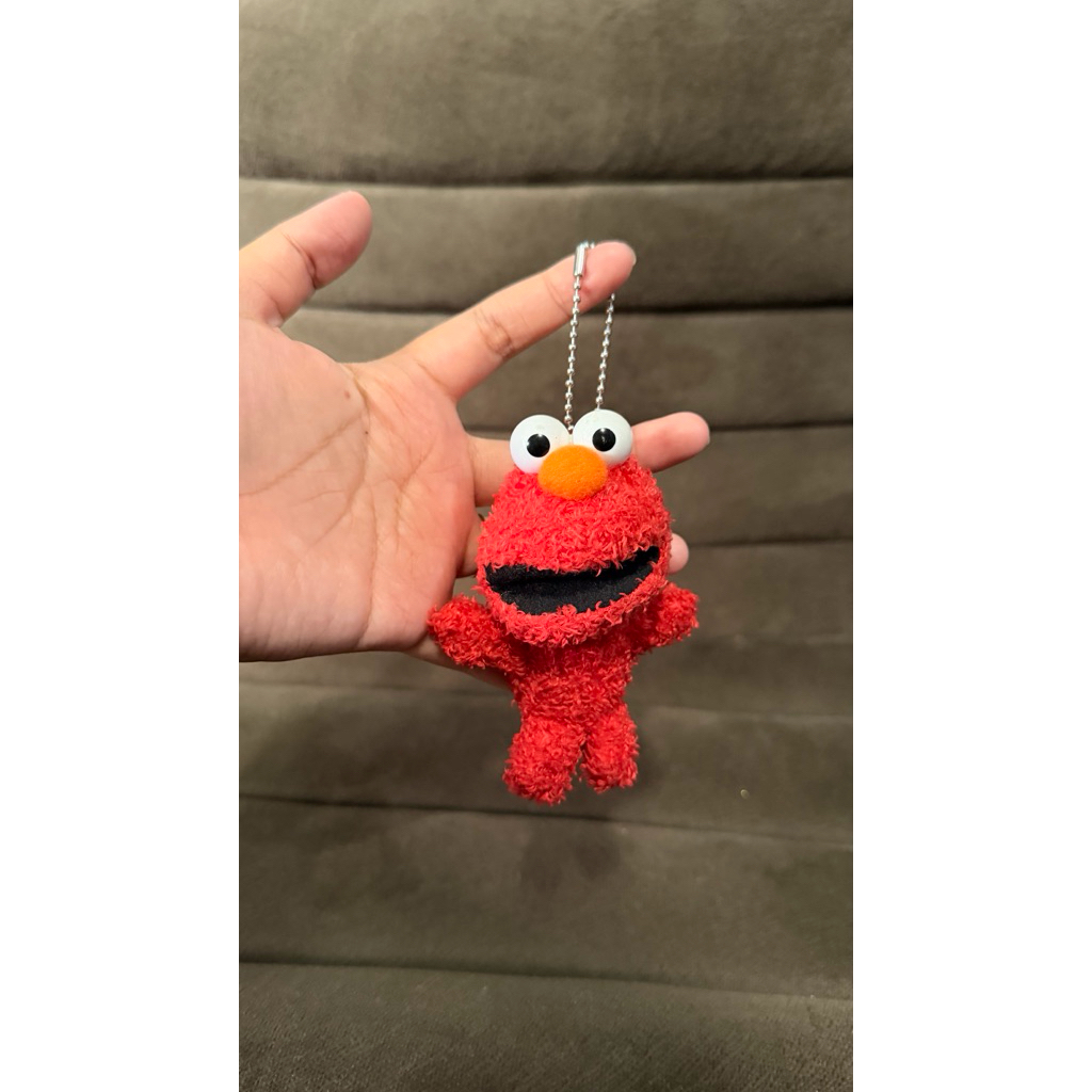 Gantungan kunci/tas boneka Elmo mata keras Sesame street original