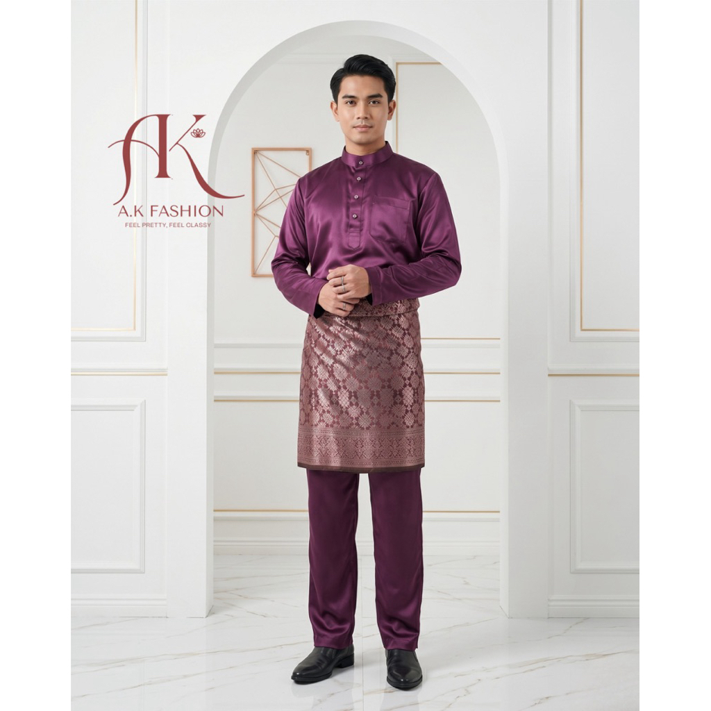 A.K.FASHION BAJU SETELAN MELAYU PRIA MODERN TELUK BELANGA / SETELAN BAJU KURUNG MELAYU / BAJU PRIA