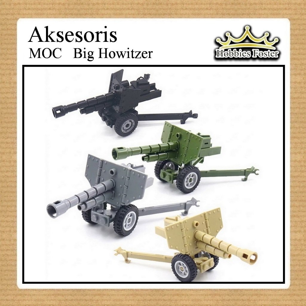 HBF Miniatur Meriam MOC Howitzer - Mainan Aksesoris Figure Perang Competible