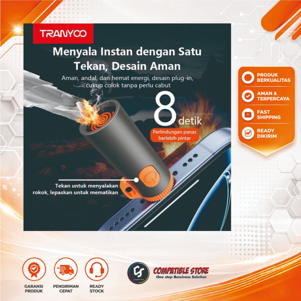 ( ON SALE ) Korek Api Elektrik Type C Mini Anti Angin | Safety Mini Lighter Portable Tanpa Gas Tingg