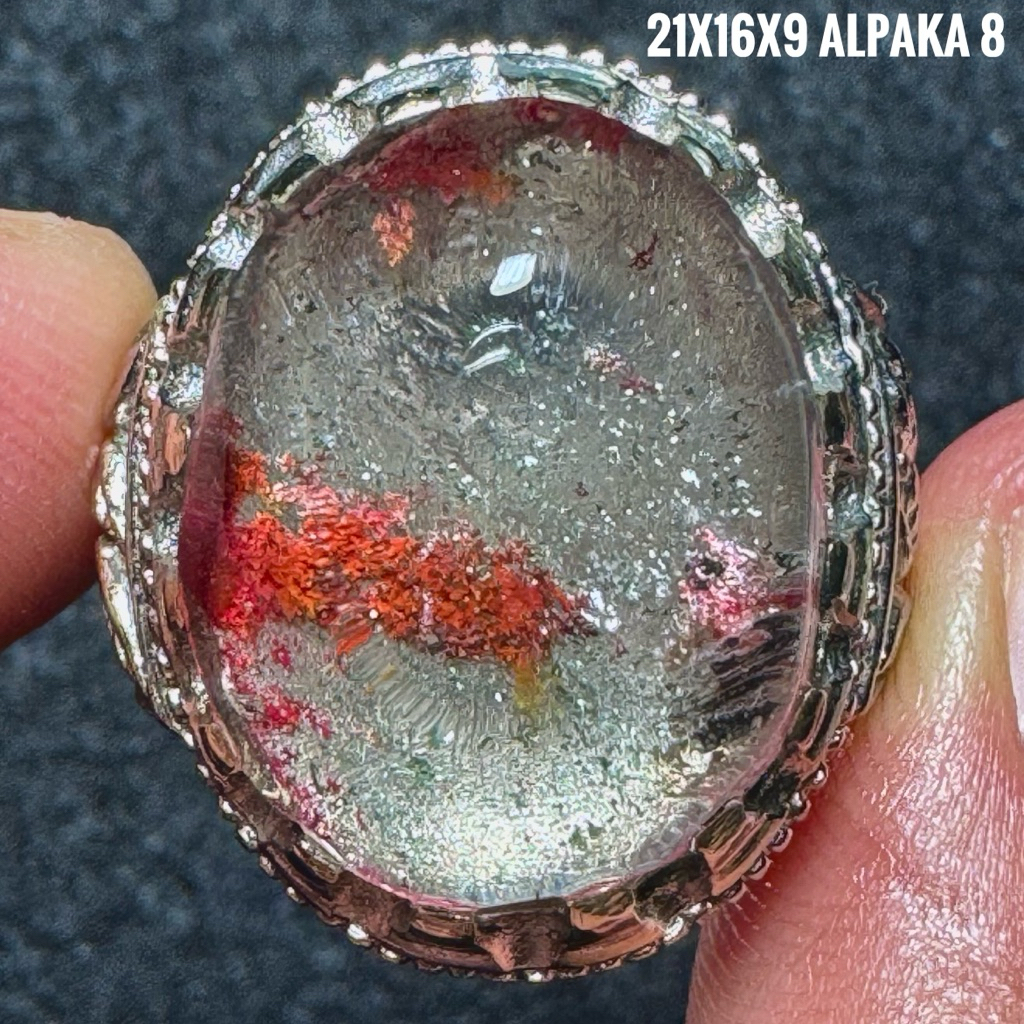 Cincin Batu Akik Natural Kecubung Karang