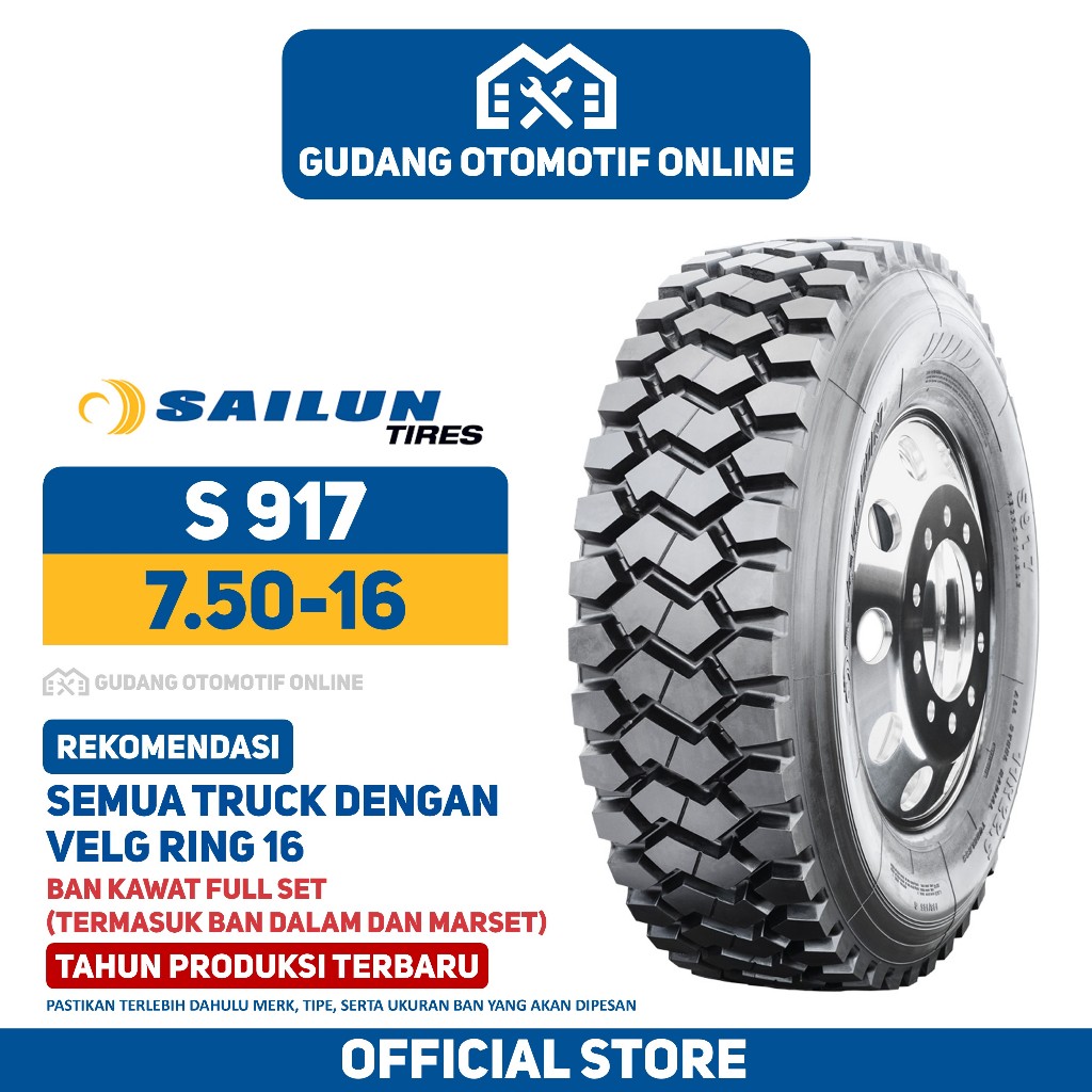 Ban Truk Sailun S917 750 R16 16 Truck Colt Diesel Canter Ragasa 7.50 R16