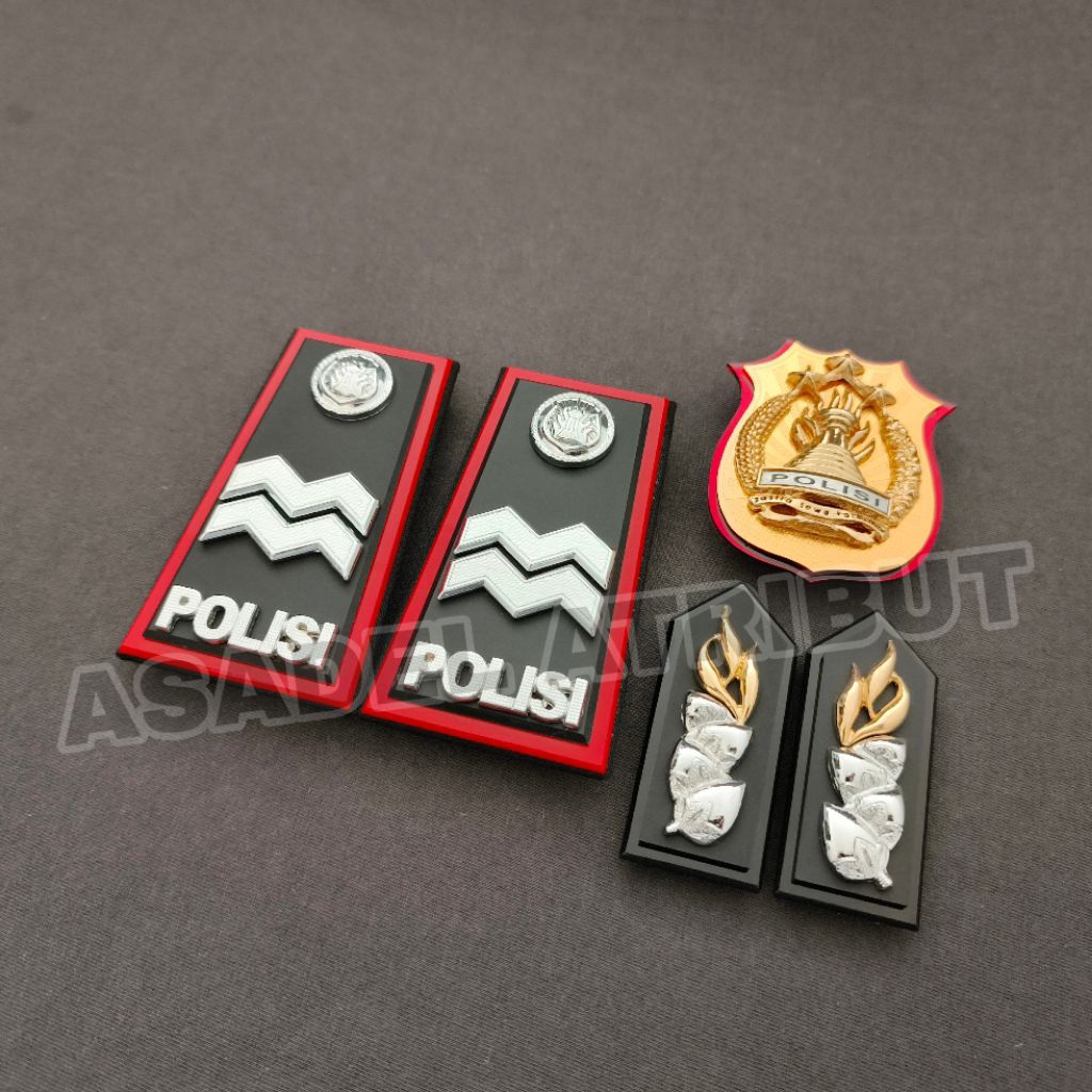 SET KOMPLIT PANGKAT AIPTU PDH FULL MIKA LIS MERAH / PANGKAT AIPTU PDH POLRI / PANGKAT AIPTU PDH FULL