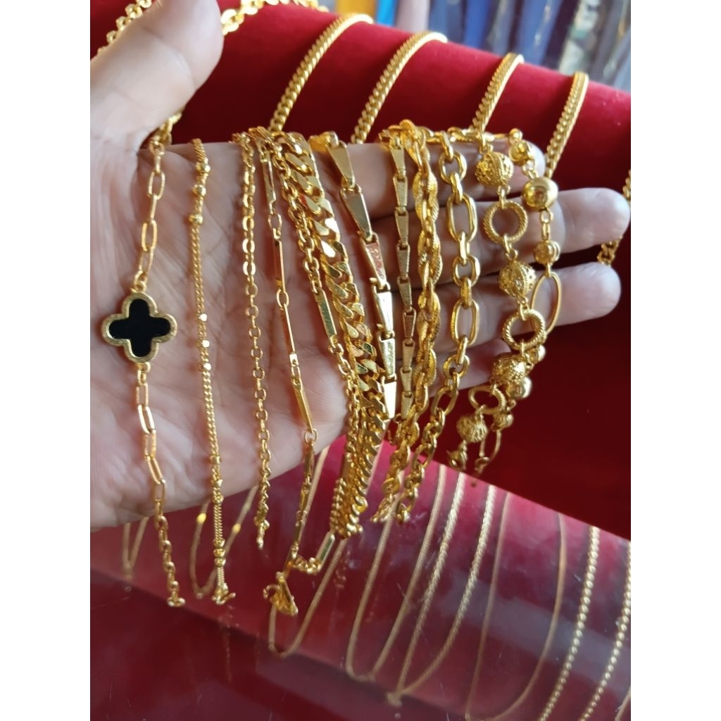 gelang lapis emas kristal mutiara