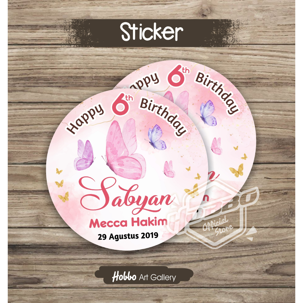 6 cm - Stiker Ultah, sticker Ulang Tahun, Bento, Mika, Tumpeng, Nasi Box, Custom Karakter & Foto Ana