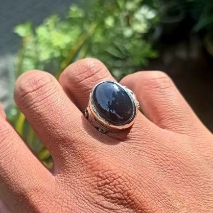batu akik yaman original, ring perak tebal original iran