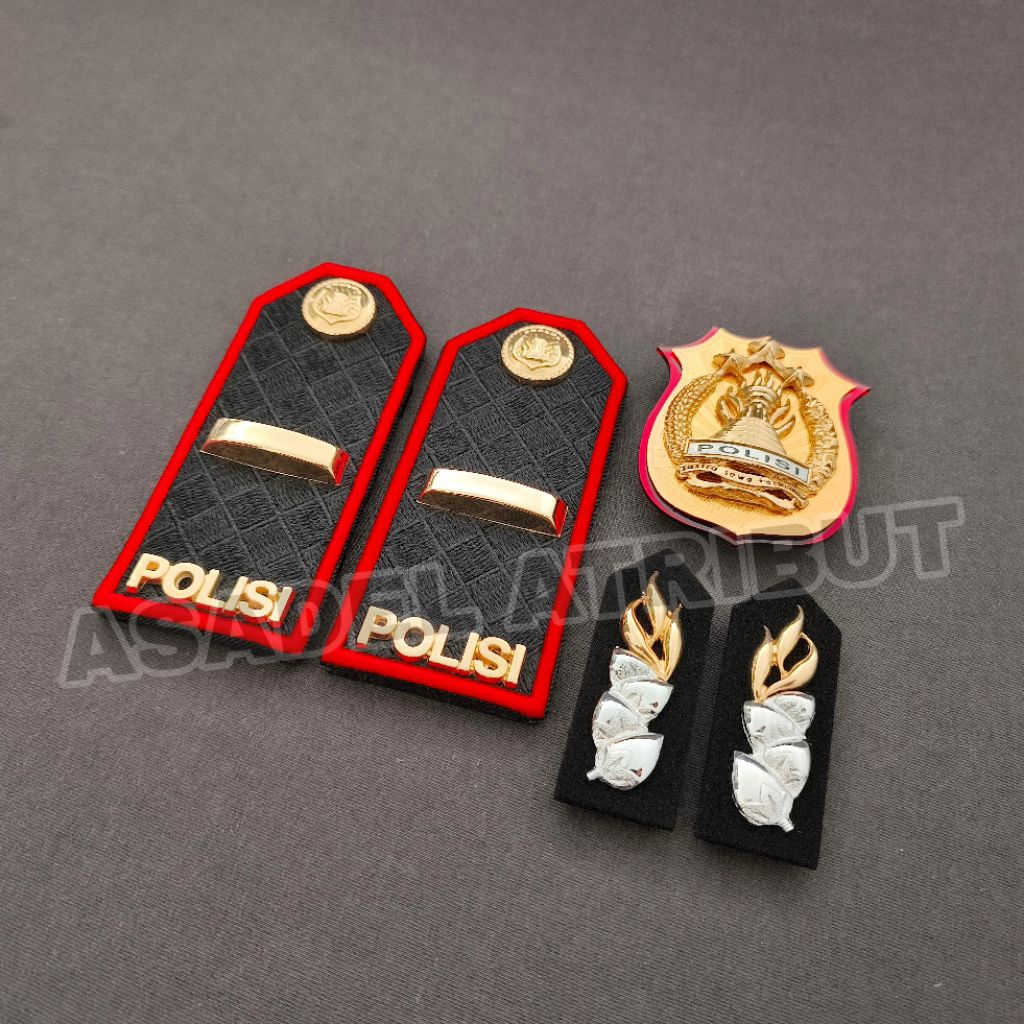 SET KOMPLIT PANGKAT IPDA PDU LIS MERAH / PANGKAT IPDA PDU POLRI / PANGKAT IPDA PDU LIS MERAH