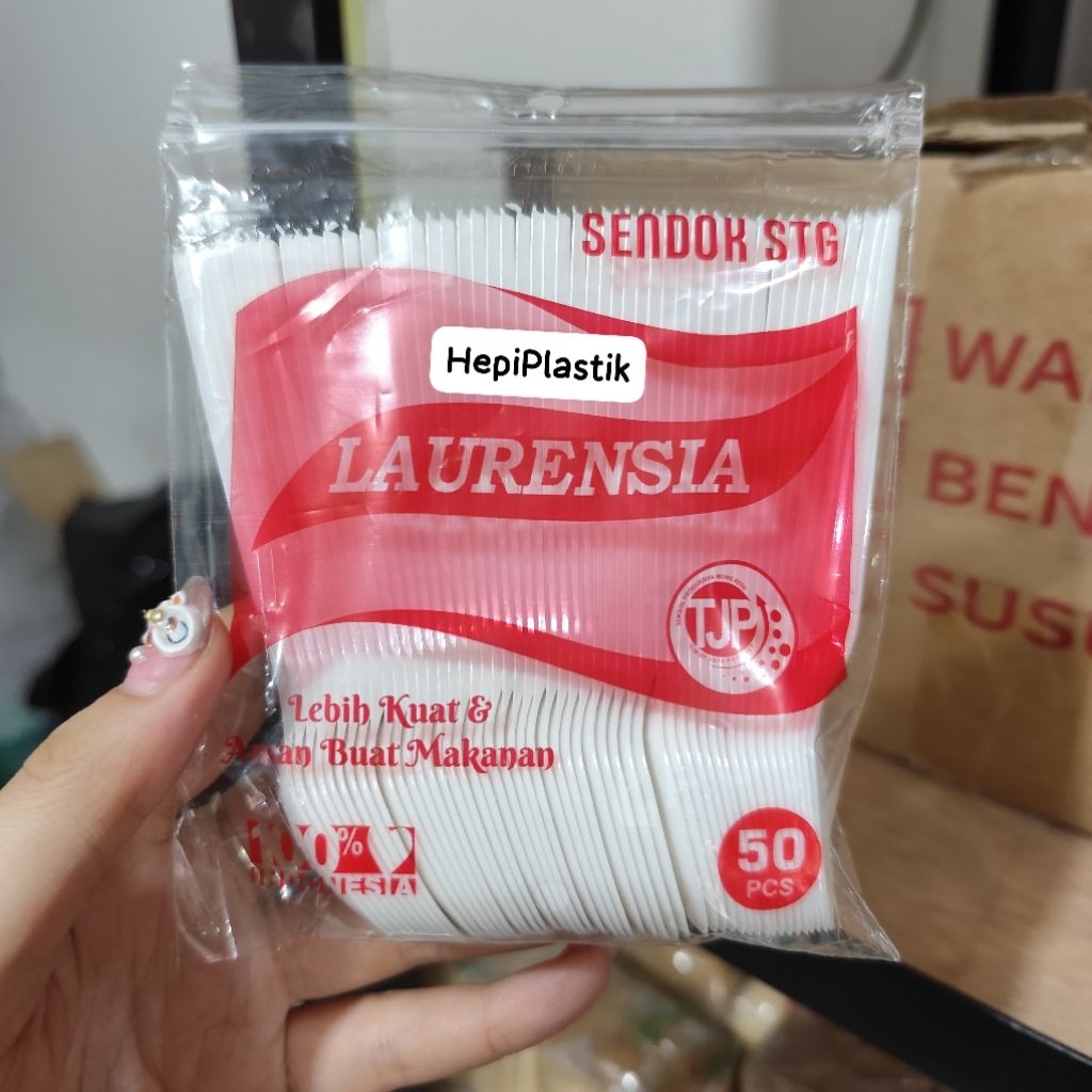 [50pcs] Sendok Plastik Es Cream Laurensia / Sendok Plastik Es Cream Bening / Sendok Plastik Es Cream
