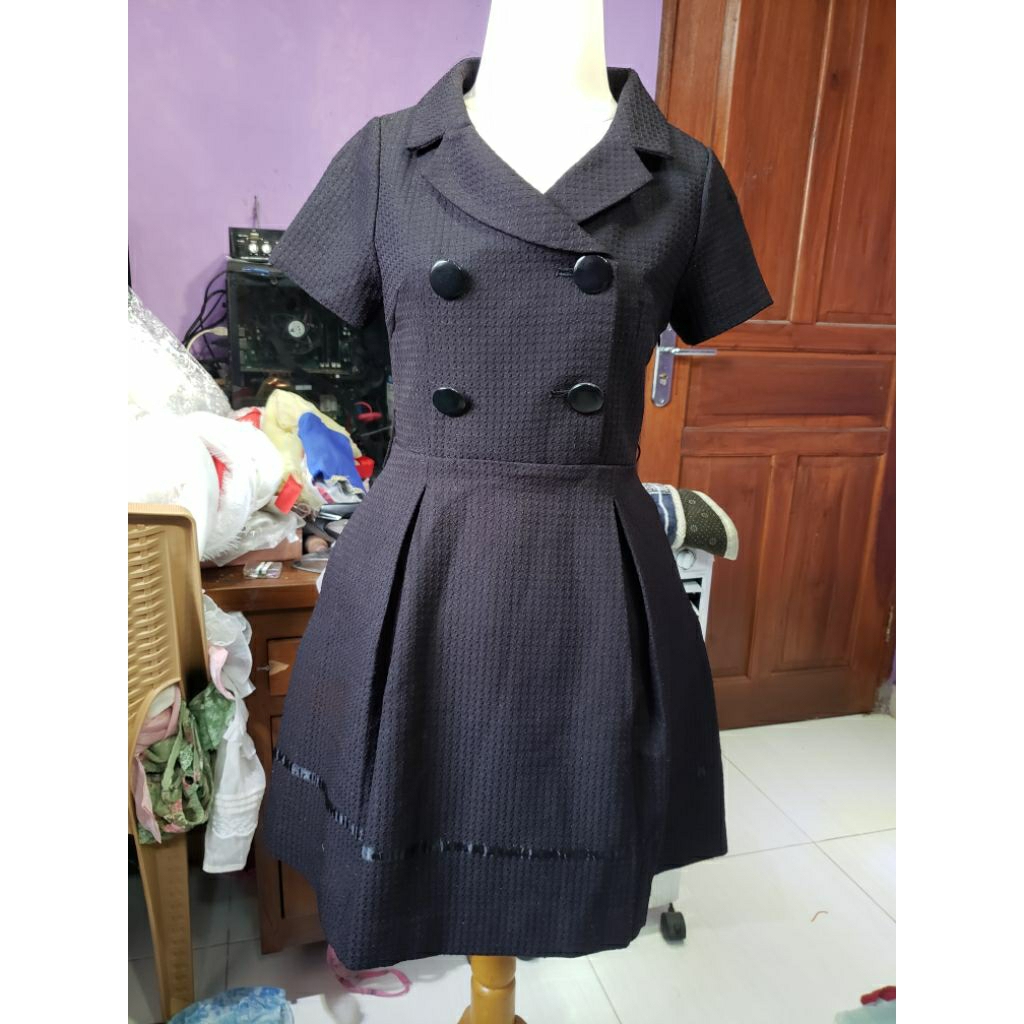 Dress Blazer Mini Dress Formal Dress Kantor Dress Hitam