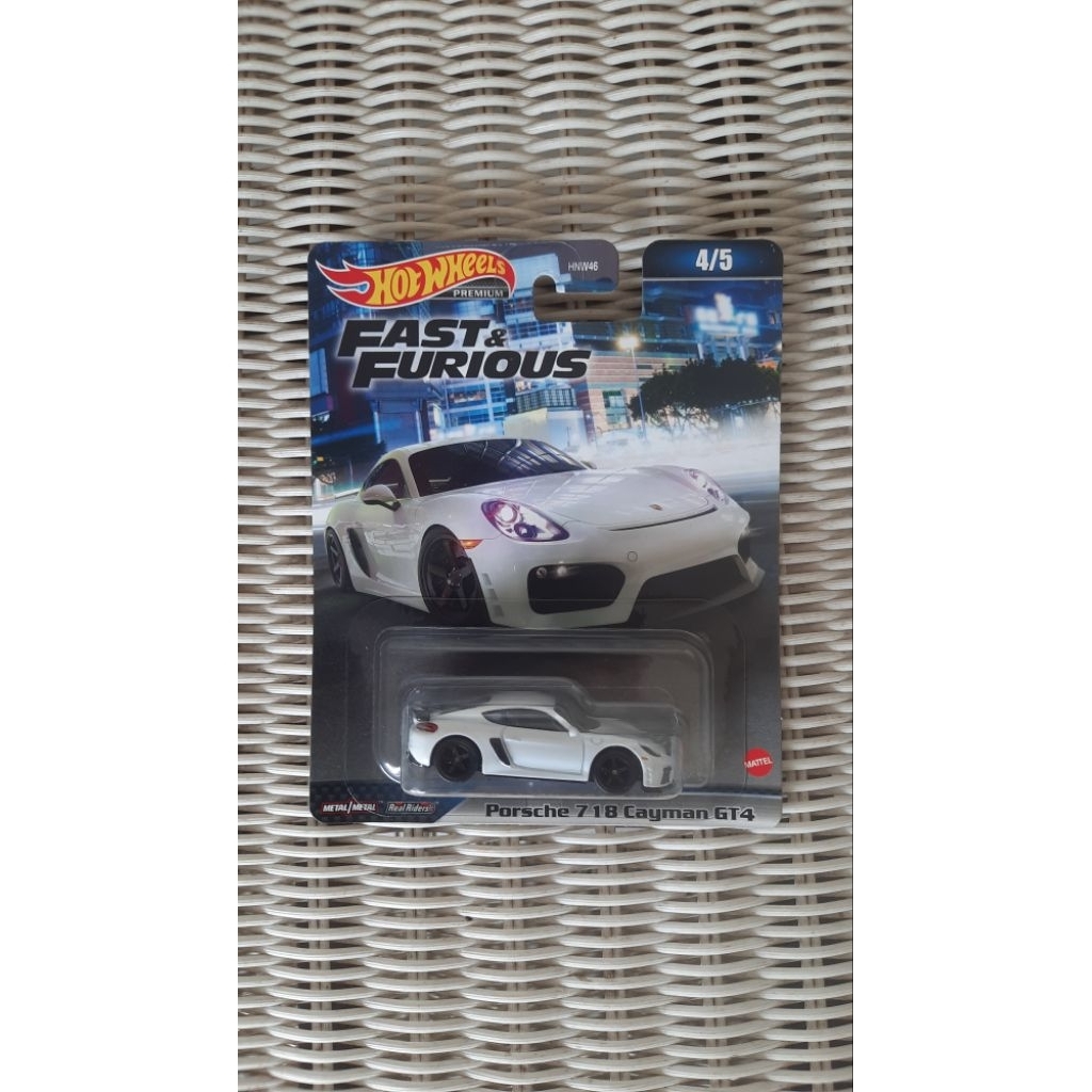 Hotwheels Porsche 718 Cayman GT4 Fast Furious FF diecast premium hot wheels real riders murah