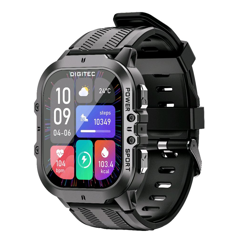 New Jam Tangan Smartwatch Digitec Comet Diameter 50.5mm x 43.7mm Strap Rubber Original