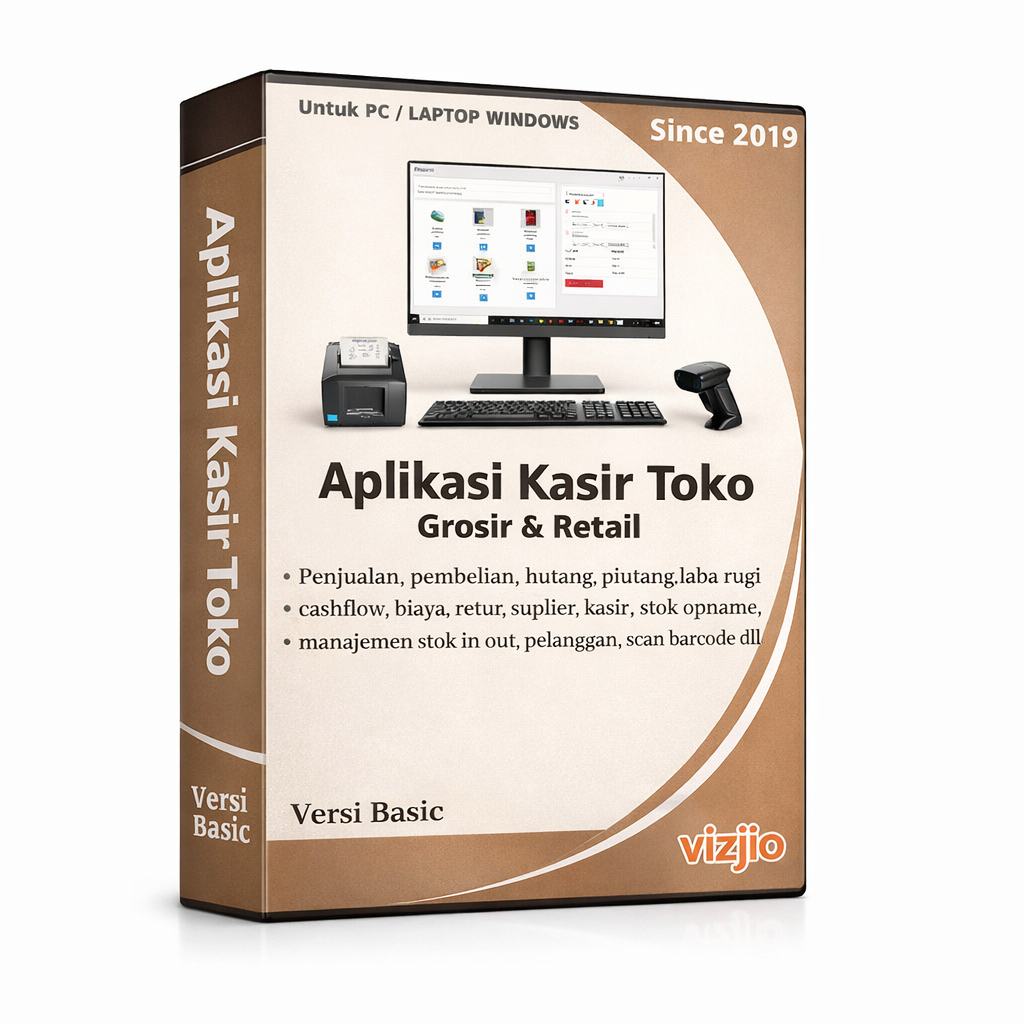 VIZJIO BASIC vizjio basic APLIKASI KASIR TOKO SOFTWARE KASIR TOKO PROGRAM KASIR TOKO KELONTONG SEMBA