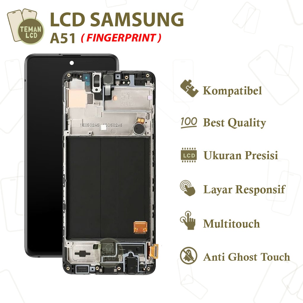 LCD Samsung A51 (FRAME) FINGERPRINT - Original 100% Fullset Touchscreen